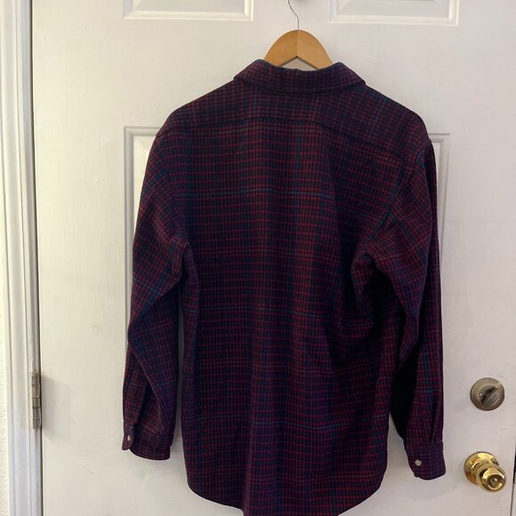 Vintage Red Pendleton Men's Plaid 100% Virgin Wool Button-Up Shirt Sz Med - Picture 6 of 9